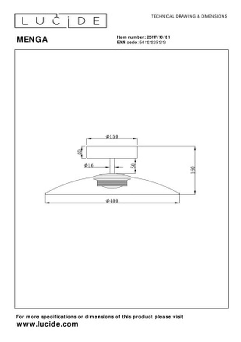Lucide MENGA - Zapustené stropné svietidlo - Ø 40 cm - LED Rozm. - 1x10W 2700K - Opál